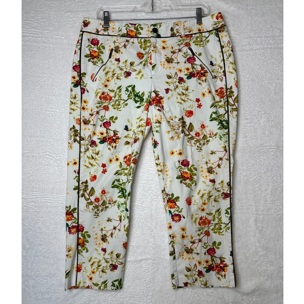 Disney Alice Through Looking Glass Pants Womens 10 White Floral Colleen Atwood